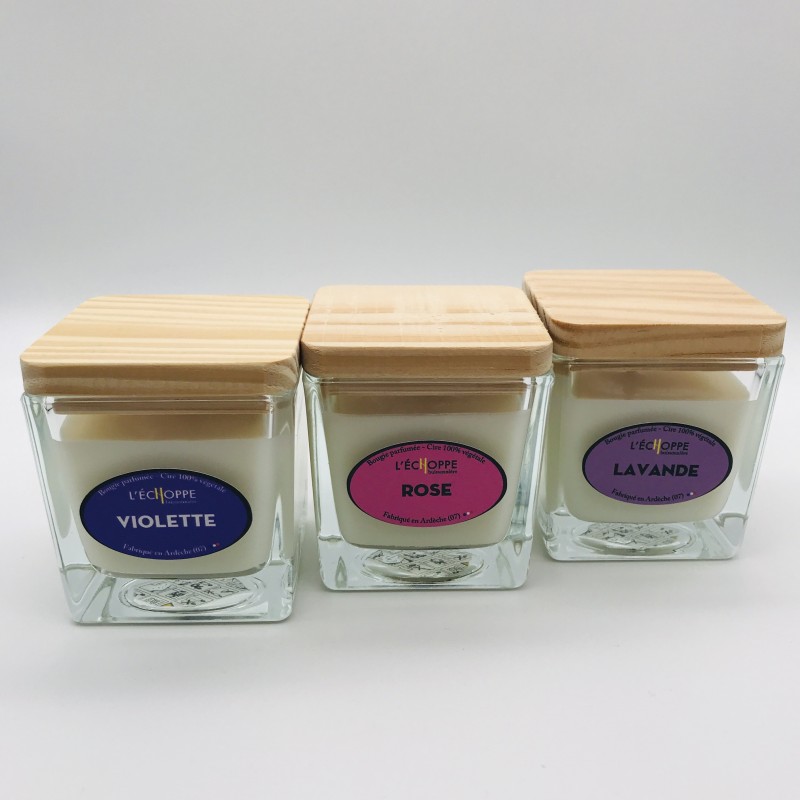 Trio de Bougies Violette-Rose-Lavande
