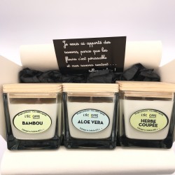 Trio de Bougies Violette-Rose-Lavande