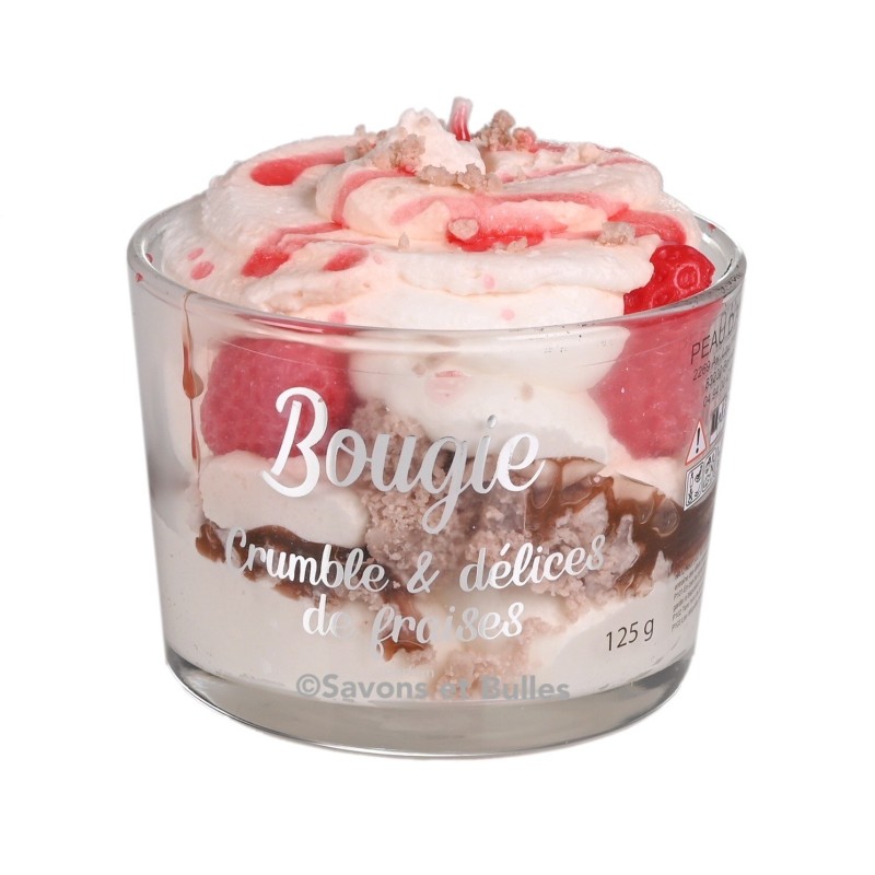 Bougie Chantilly Crumble et délices de fraises