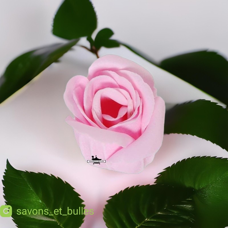 1 Rose pour le Bain Les Bombes Effervescentes Savons et Bulles