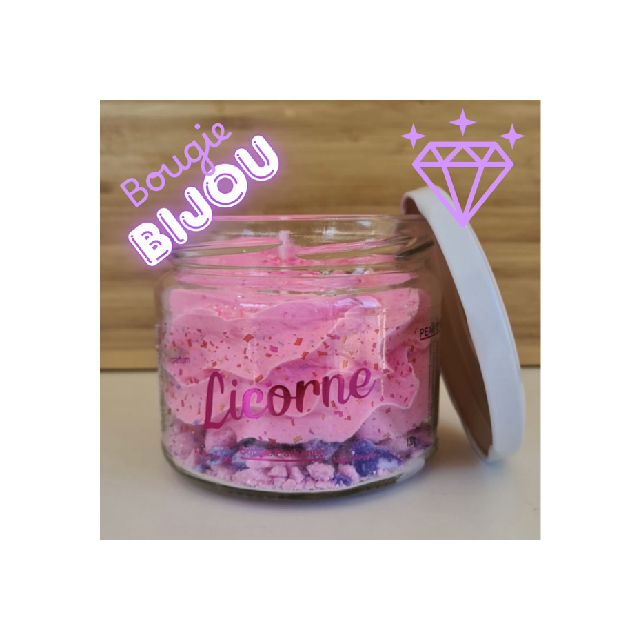 Bougie bijou Chantilly licorne